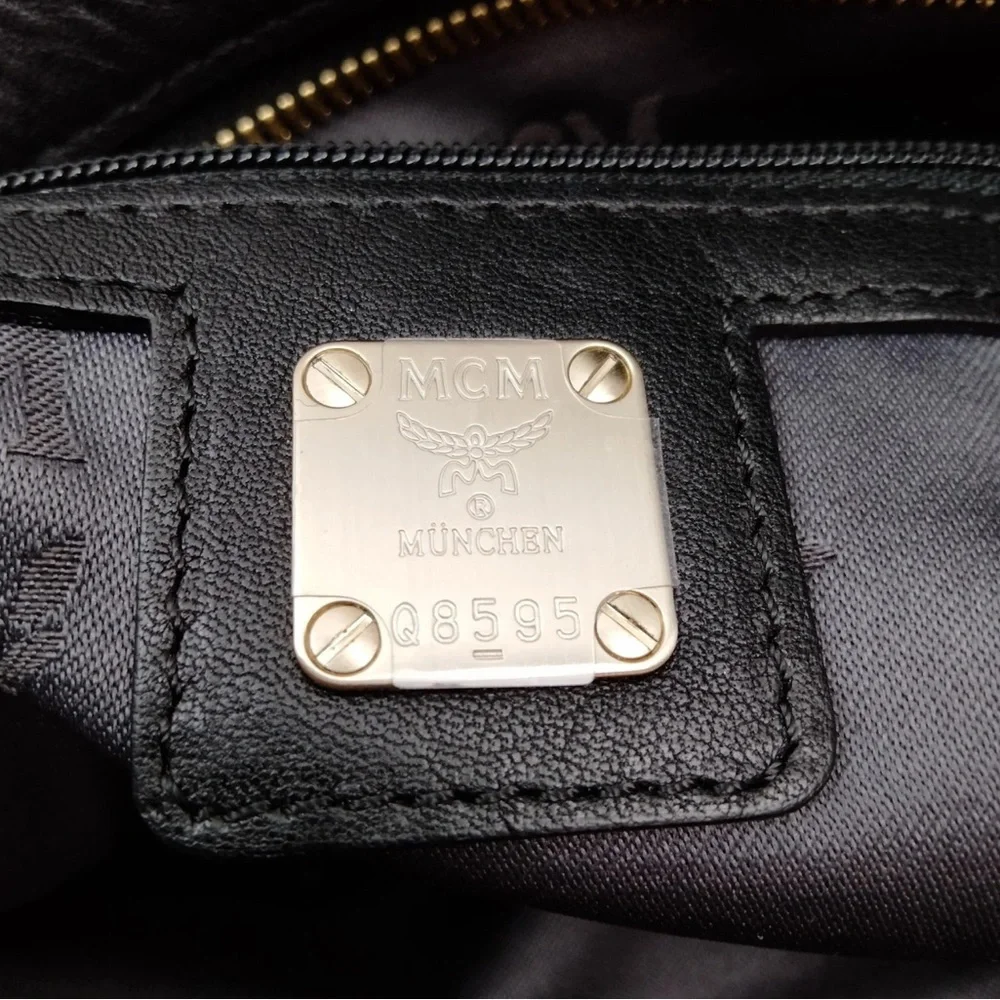 MCM Black and Tan Leather Satchel/ crossbody Bag MCM Shoulder Bag Black PVC